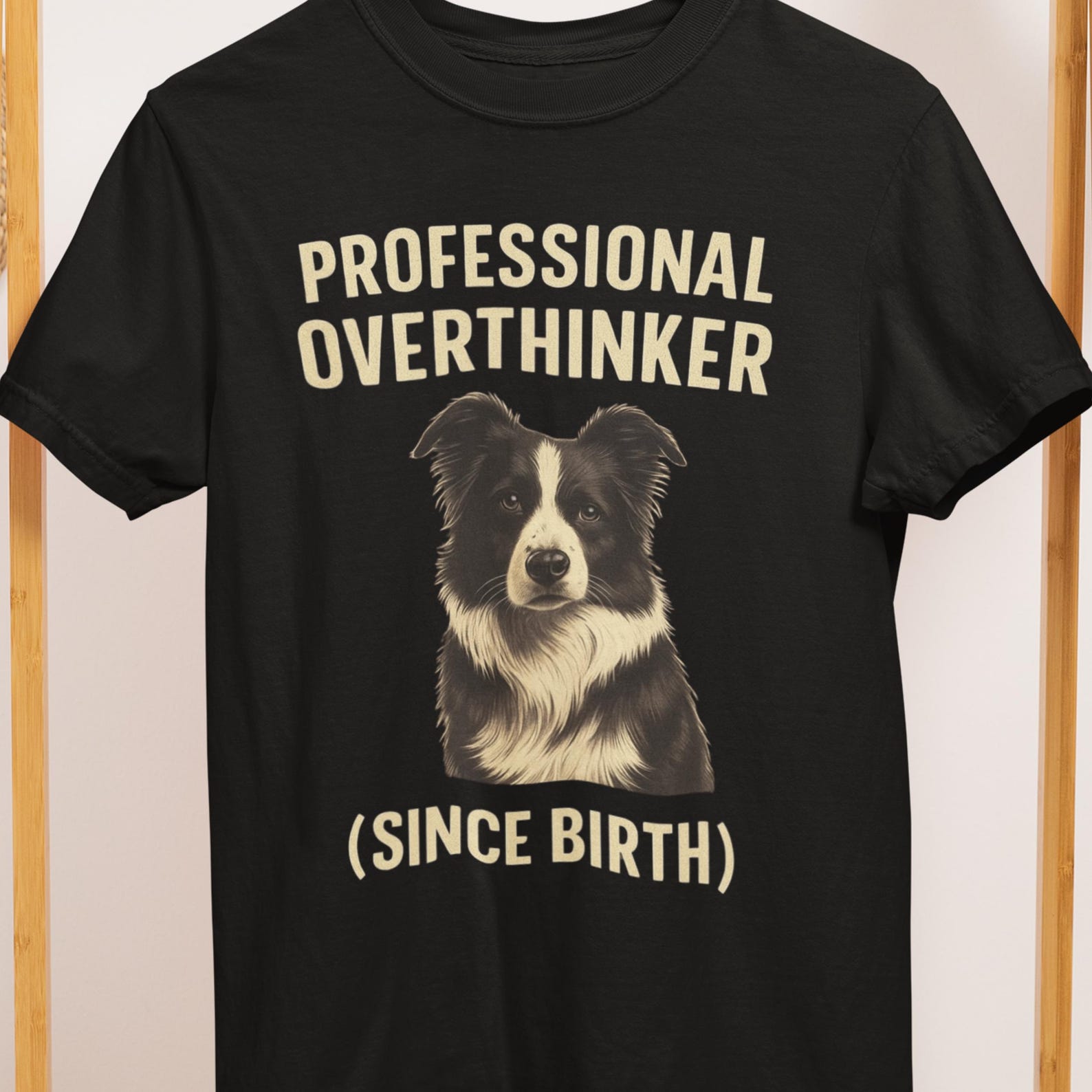 Professional Overthinker Border Collie Shirt - Funny Dog Lover Comfort Colors Tee L