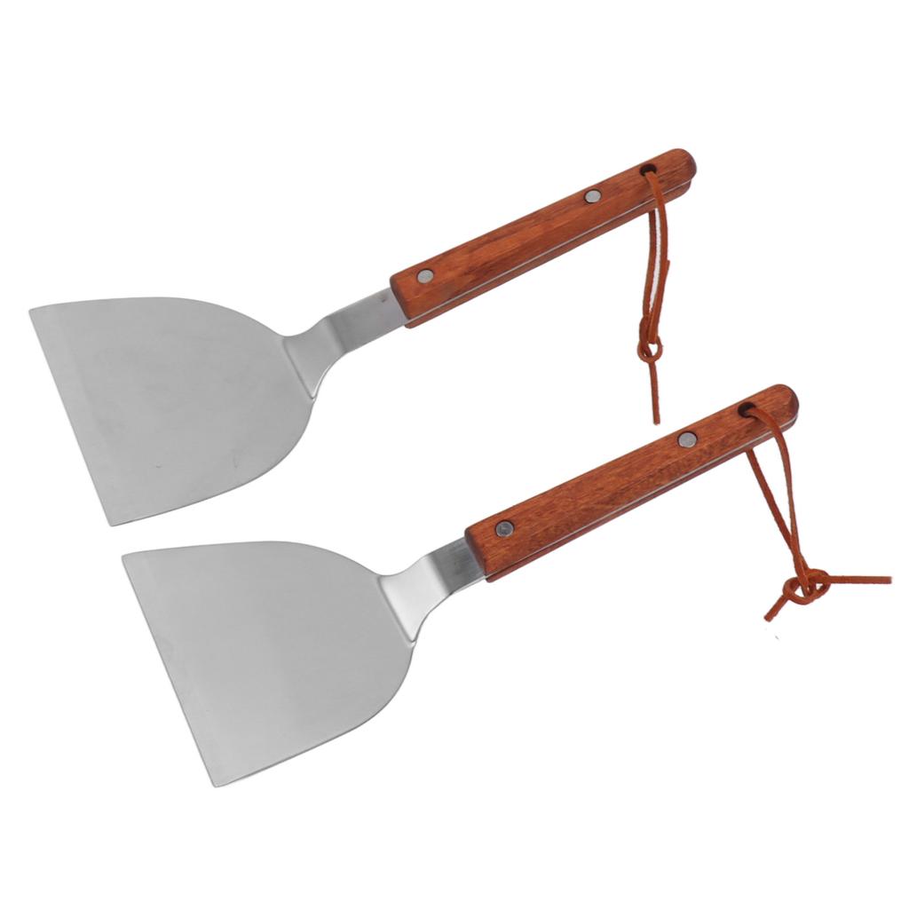 Spatula Turner Grill Flat Spatula Stainless Steel Comfortable Grip Wood Handle Heat Resistant Easy To Clean Durable