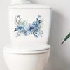 1 ud. Pegatina de Flor Azul Acuarela para Inodoro para Baño Decoración del Hogar Vinilos de Pared