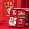 Sweat-absorbent Women Socks Striped Printed New Year Cotton Socks Tube Socks  Spring Festival