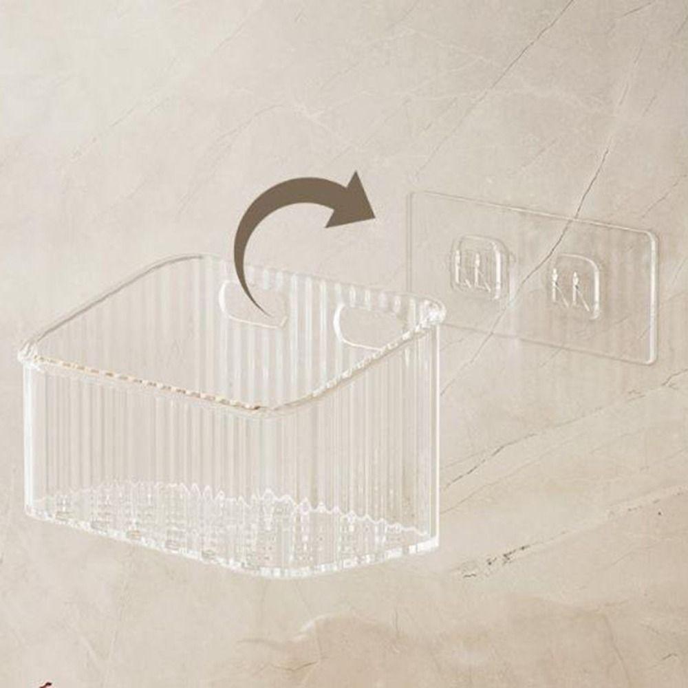 Transparente Ingwer-Knoblauch-Aufbewahrungskörbe ohne Bohren, Küchenaufbewahrungsregal, Badezimmer