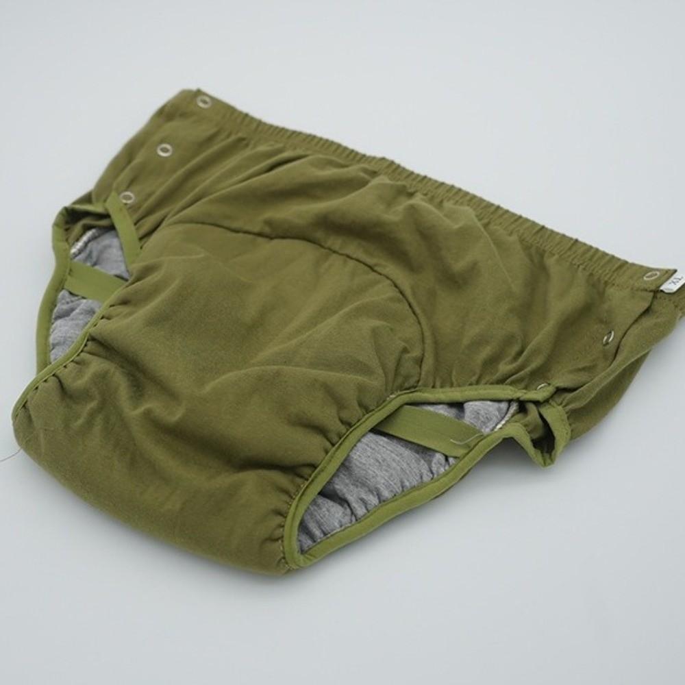Pure Cotton Adult Diapers Water Resistant Anti-Side Leakage Reusable Underpants Skin-Friendly High Absorption