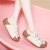 New French Retro Thick-soled One-word Slippers for Women's Summer Wear Casual Versatile Beach Sandals Non-slip Summer