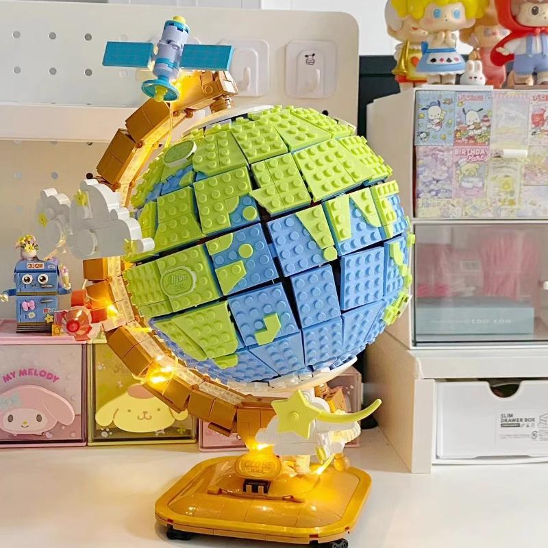 Science Museum Series Globe Building Blocks Puzzle Assembly Toy Model Desktop Decorations Birthday Gifts For Men And Women