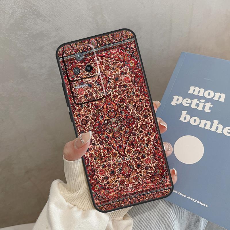 Retro Ethnic Carpets Turkish Rug Case For POCO F5 C40 M5s F3 X4 F4 GT M4 X3 X5 Pro Cover For Xiaomi 12T Pro 11T 11 12 13 Lite