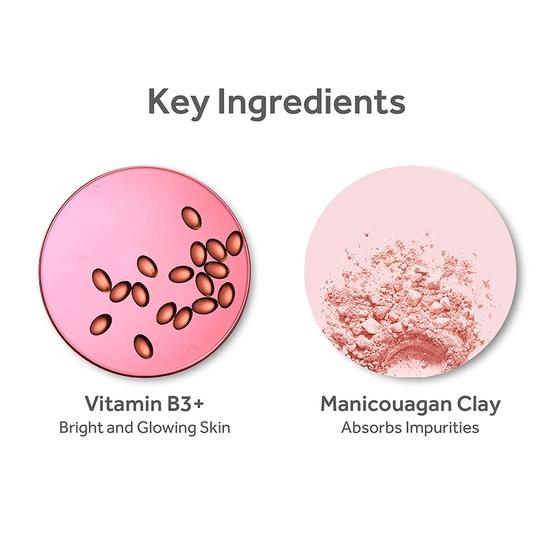 POND'S Bright Beauty Mineral Clay Vitamin B3, 4-fach ölabsorbierend, aufhellend, für ölfreien, sofortigen Glanz, Gesichtsreiniger, 90 g