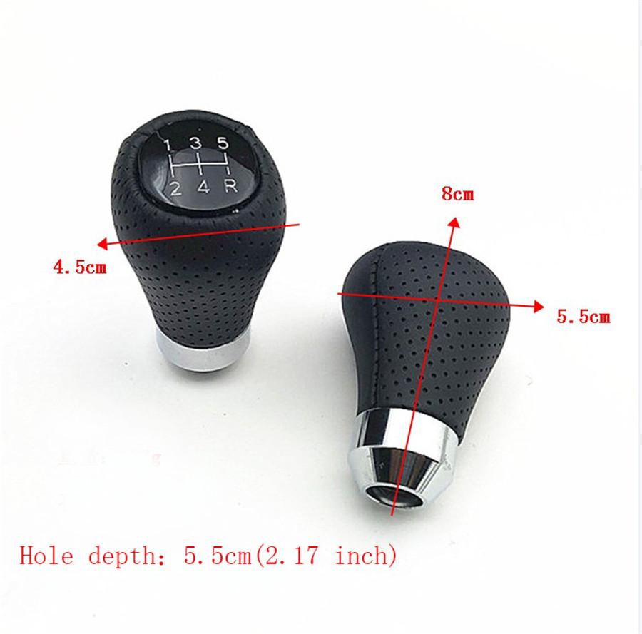 Genuine Leather Gear Shift Knob Lever  For Auto Car Manual 5 Speed Transmission