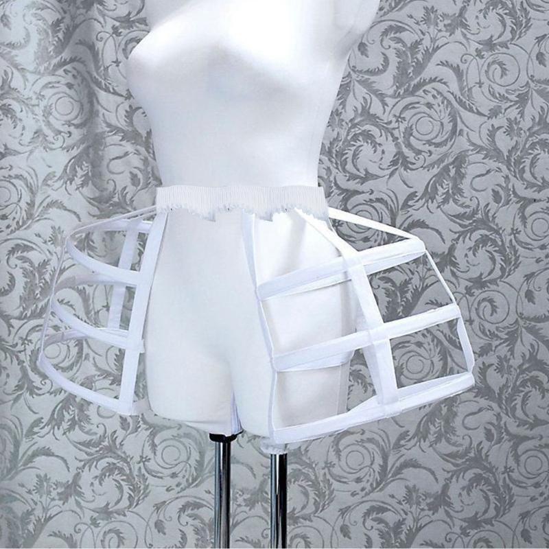 Women Crinoline Petticoat Short 3 Hoop Cage Medieval Ball Gown Half Slips Girls Underskirt for Wedding Bridal Dress