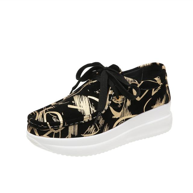 Plateau Keil Casual Sneakers Damenschuhe Sommertrends Fashion Print Vulkanisierte Schuhe Bequeme leichte Gummi-Loafer