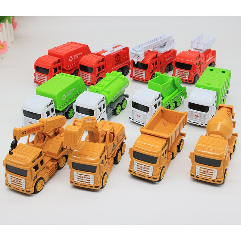 Kids' Construction Vehicle Set: Excavator, Dump Truck, Mixer, Crane, Sprinkler, Garbage Truck