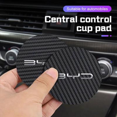 Para BYD Sealion 7 Song Plus Atto 3 Han Tang Qin Seal Dolphin 2 Piezas Posavasos para Coche Taza de Agua Almohadilla Antideslizante Alfombrilla de Cuero Accesorios
