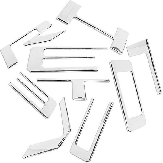 ert Letters, 3D Emblems, Matte, ABS Material, Compatible  Chrome Silver