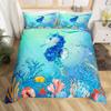 3D Octopus Sea Turtle Duvet Cover Retro Sailboat Crab Reptile Bedding Set Marine Mediterranean Style Jellyfish Comforter Cover