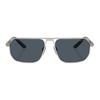 Prada Mirror Logo Metal Irregular Sunglasses Men's Silver Gray