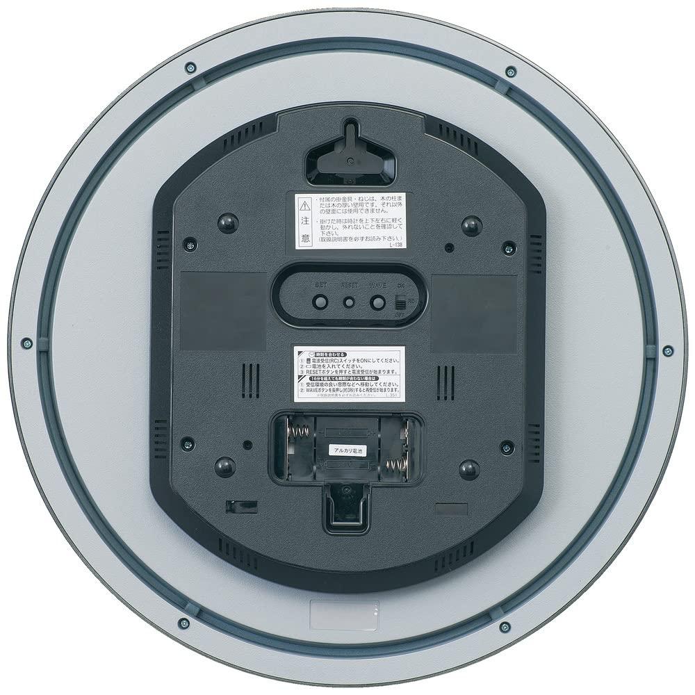 Seiko Clock Analog Wall Clock with Temperature and Humidity Gray 311 x 51mm Eligible for a Extended KX273N, Radio-Controlled Monitors, Metallic,