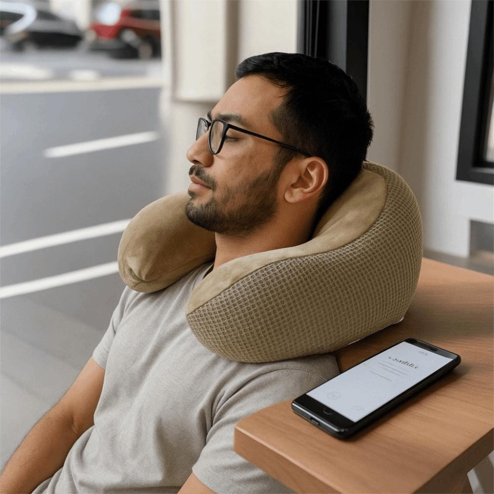 Slow Rebound Neck Pillow Soft Neck Support Portable Travel Pillow  Office