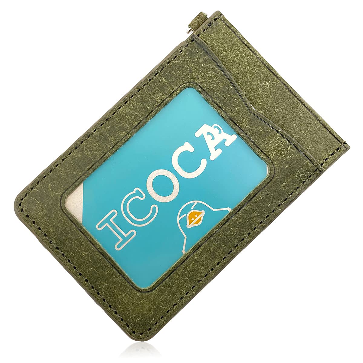 

Kodo Pueblo Leather Men s Pass Case, 0.4cm Thin, Genuine Italian Leather (02.Oliva)