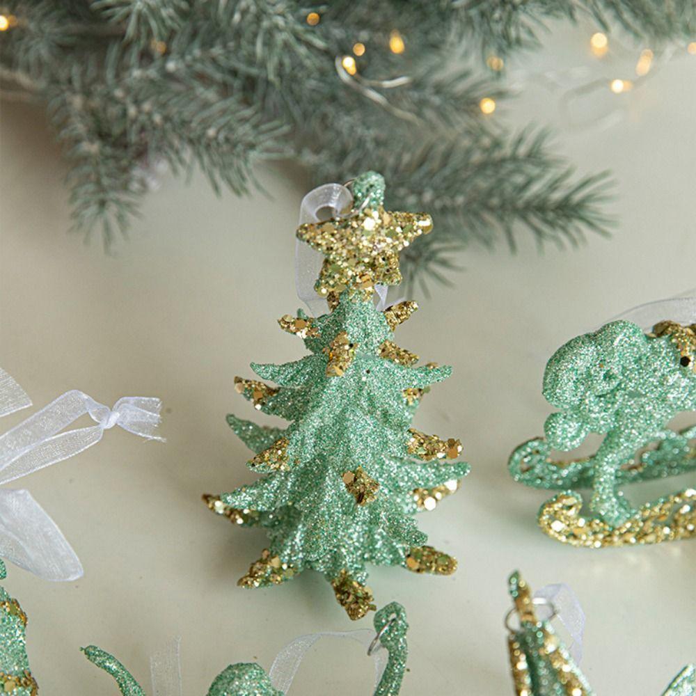 3D Green Butterfly Christmas Pendant Starfish Bell Merry Christmas Ornament  Christmas Day