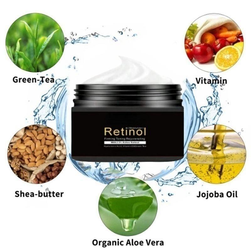 Retinol 2,5% hydratační krém na obličej Vitamin E Kolagen Retin proti vráskám proti stárnutí Akné Kyselina hyaluronová bělící krém se zeleným čajem