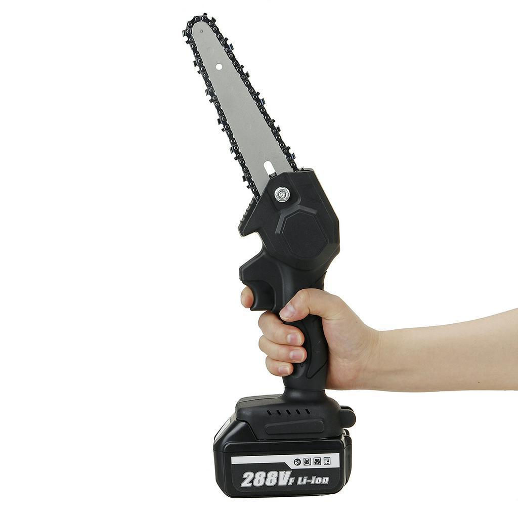 6" Electric Pruning Saw Electric Saw Woodworking Garden Logging 288V 1200W Mini Electric Chain Saw With 2Pcs Lithium Battery