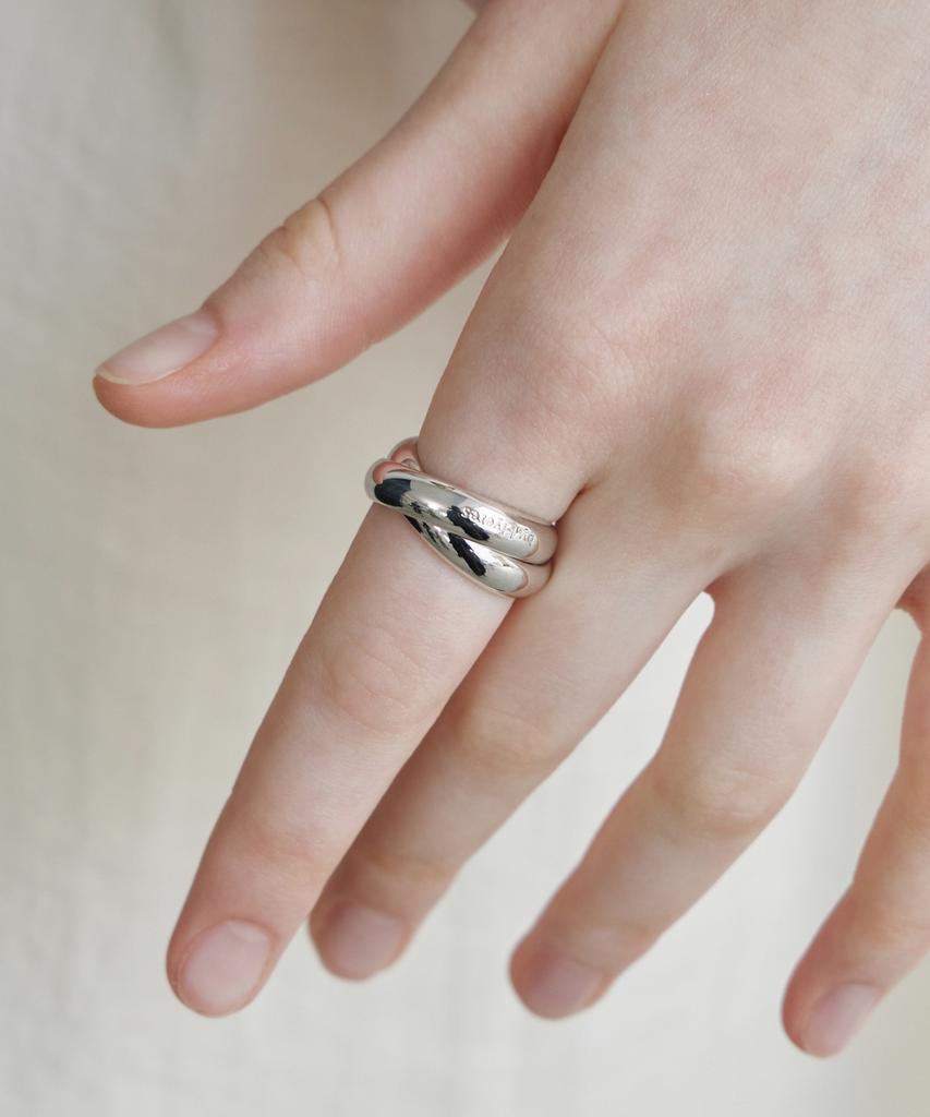 Byhyeres Union Double Ring (White) Bh7R64760Wb