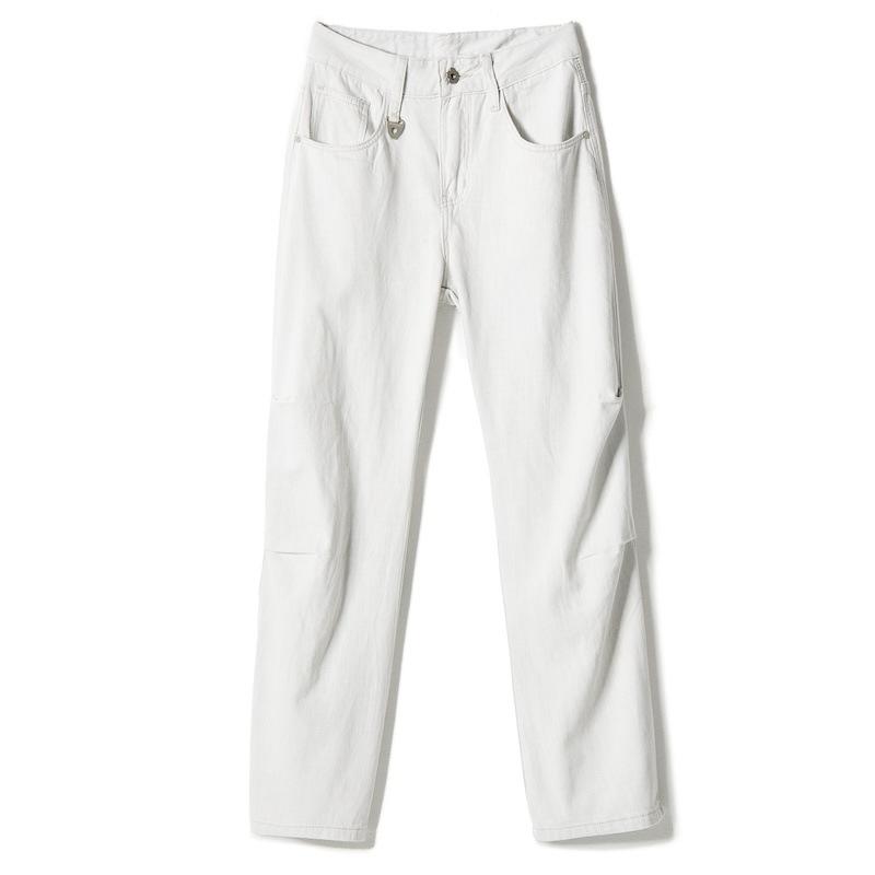 

New Spring Style White Ensemble Structure Loose Straight Wide-leg Pants Men s Jeans Long 4XL белый