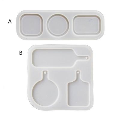 Mini Food Play Tray Silicone Mold for DIY Personalized Round Keychain Earring Charm Mold for Food Drinks Jewelry Tool