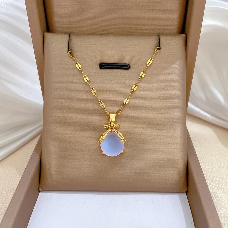 Heavy Industry Exaggerated Micro-Inlaid Real Gold Electroplating Necklace Female Transfer Bead Collarbone Chain With Jewelry