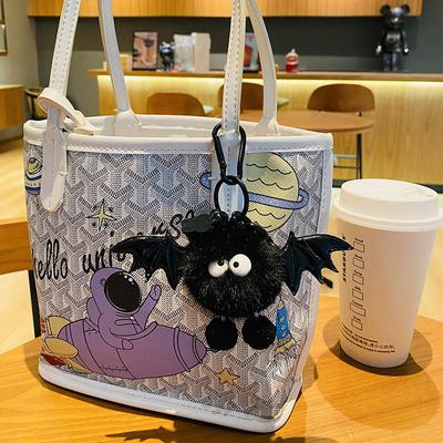 Little Devil Plush Keychain Women'S Bag Pendant Lovely Keyring Fluffy Stuffed Toys Halloween Ornament Gifts