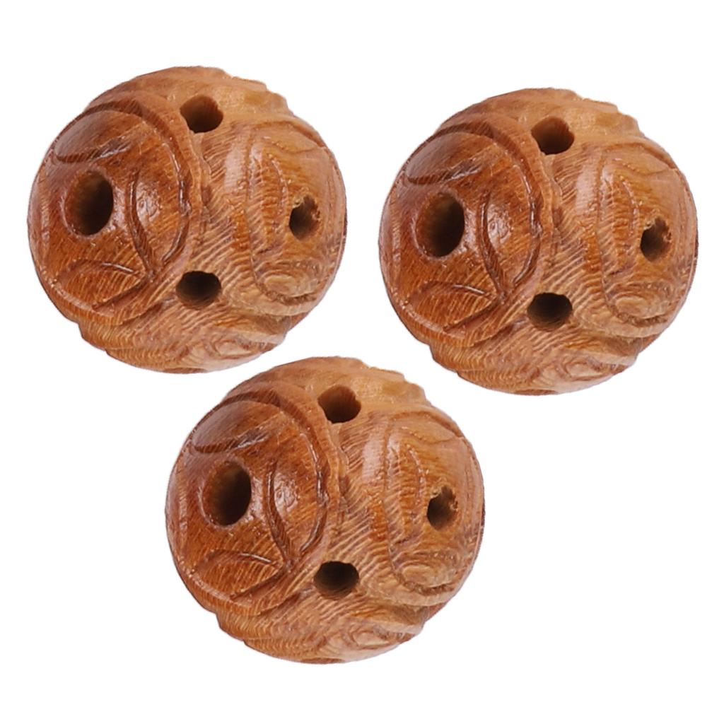 10Pcs Peach Wood Beads Carving for   Bracelet Necklace Crafts Pendants Accessories