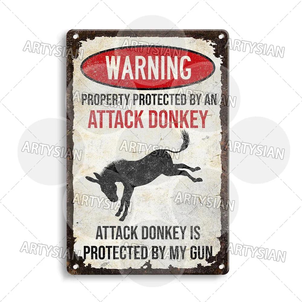 Farmhouse Funny Animal Sign Farm Property Protection Plaque Bear Warning Snake Hamster Guinea Pig Chicken Cat Rooster Goose Goat