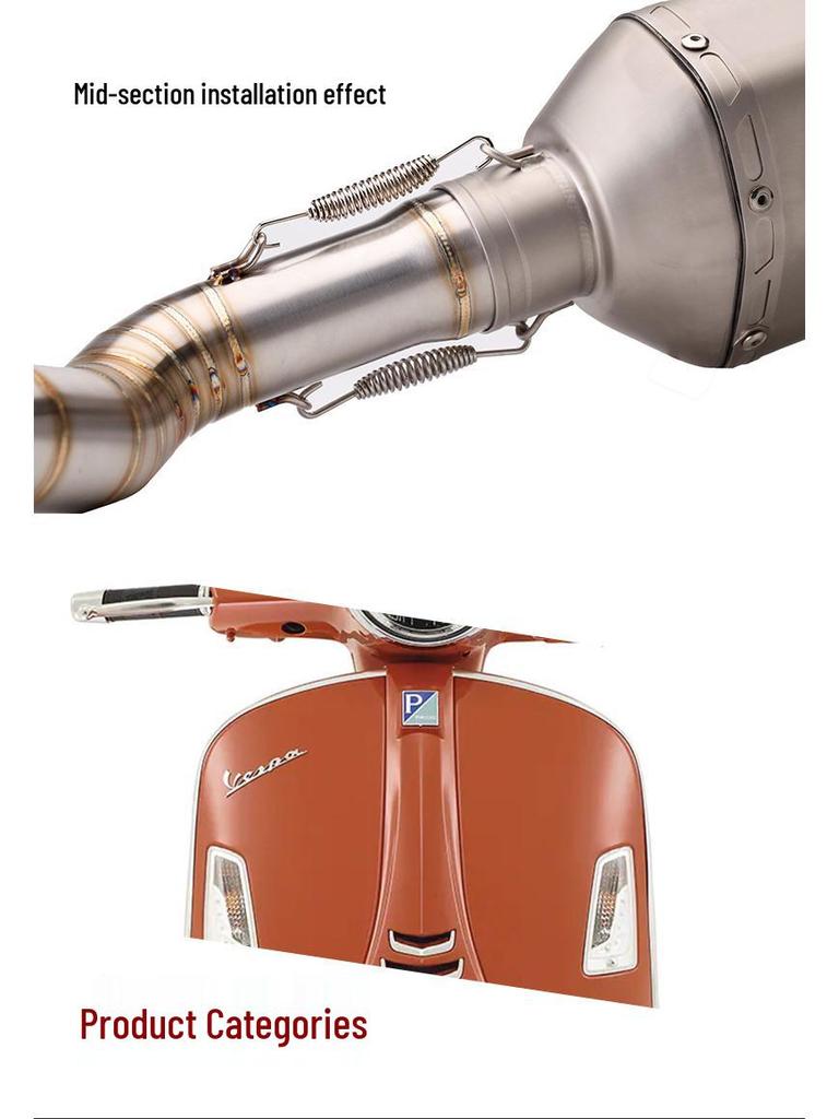 Vespa GTS 300 Scorpion Exhaust Mid-Tail Section for 08-21 Models