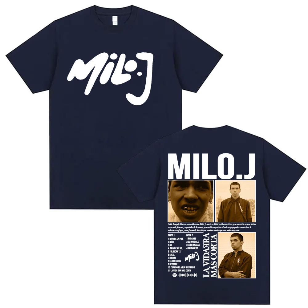 Rapper Milo J La Vida Era Mas Corta New Album Tshirts Men Women Fashion Summer Short Sleeve T Shirt Oversized 100 Cotton Shirt