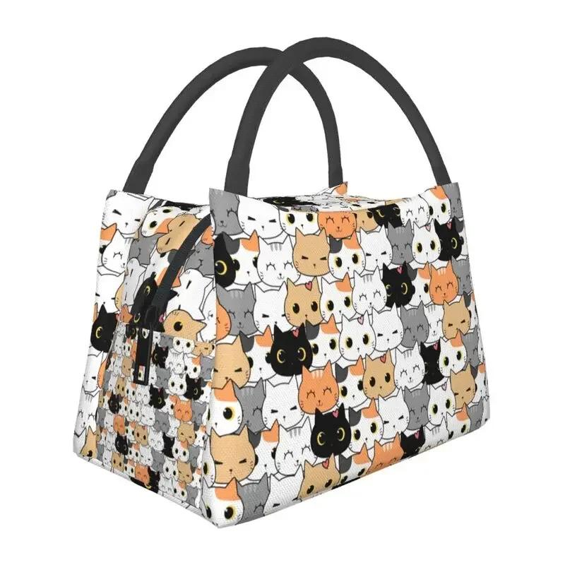 Geantă de prânz personalizată Pisici Kawai Femei Termică Izolată Cutie de prânz pentru Muncă Picnic sau Călătorie