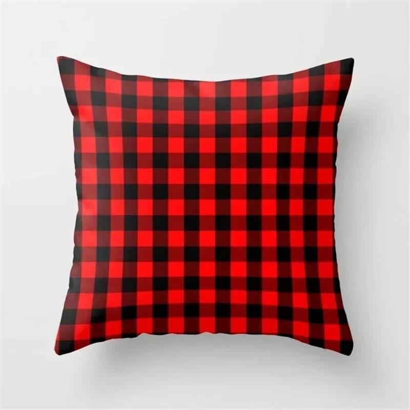 Geometric Plaids Cushion Cover Polyester Throw Pillow Cover Decorative Sofa Pillow Nordic Fashion Scottish Pillowcase 45*45Cm