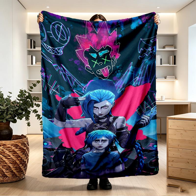 Jinx Print Blanket - Soft & Comfortable, for Bedroom, Travel, Sofa, Home Decoration - Birthday Christmas Gift for Friend