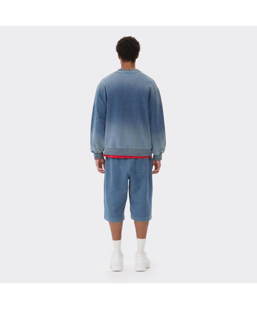 Keoseuuteommellou Blue Washed Two Tone Sweatshirt Cwtas26117Bux