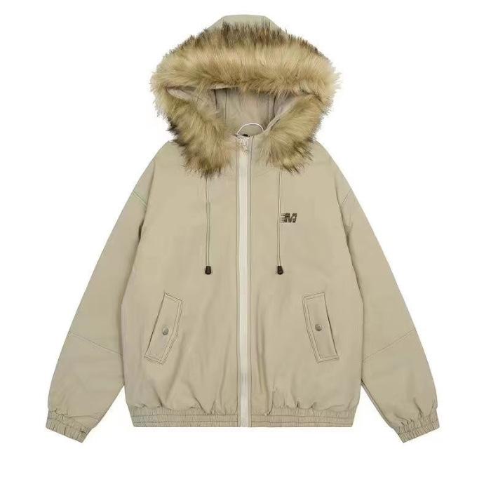 

Зимние корейские куртки с капюшоном, пальто, топы, толстые, из овечьей шерсти, повседневные, теплые, свободные, модные женские куртки XS серый