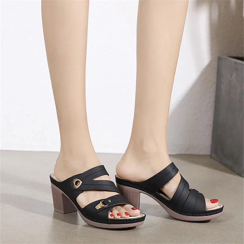 fashion Women's Slippers Sandals 2024 Summer 8cm High Heels Women Shoes Woman Slippers Summer Sandals Fashion Shoes