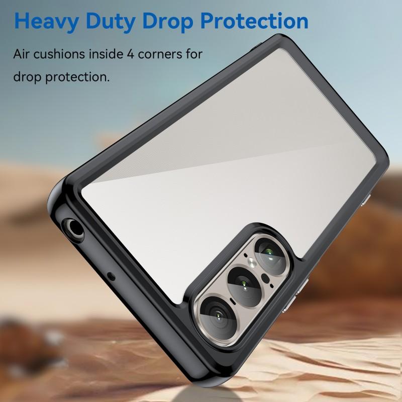 For Sony Xperia 1 VII Phone Case WANLONFENG XC Series TPU Acrylic Cover with Tempered Glass (Big Lens Hole)