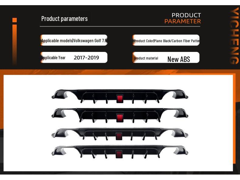 Compatible with Volkswagen Golf MK7.5 TCR GTI (2017-2019) Rear Lip Spoiler.