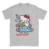 Summer  Hello Kitty Fuji Japanese Travel Theme  Cotton Printed Oversized Loose Tshirt Adult Children Parent Top