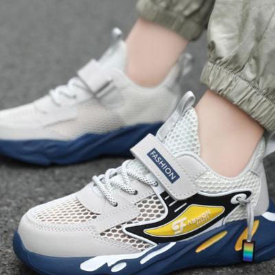 Summer 2025 Boys' Mesh Sports Shoes - Lightweight, Breathable, Soft Sole, Hollow Design for Medium To Large Children