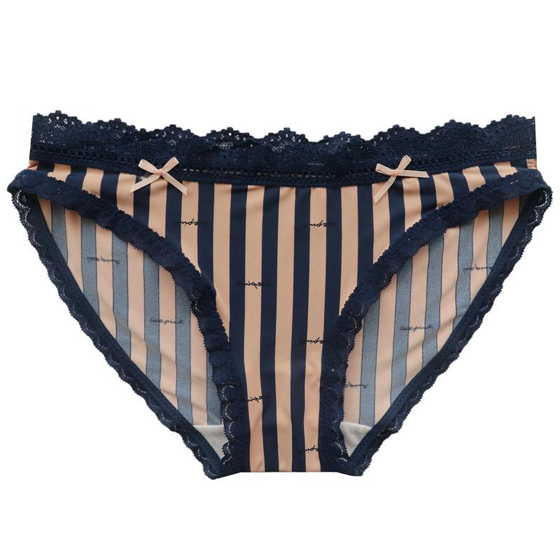 Women's Underwear Striped Sexy Low-rise Leopard Panties Ice Silk Breathable Women's Briefs