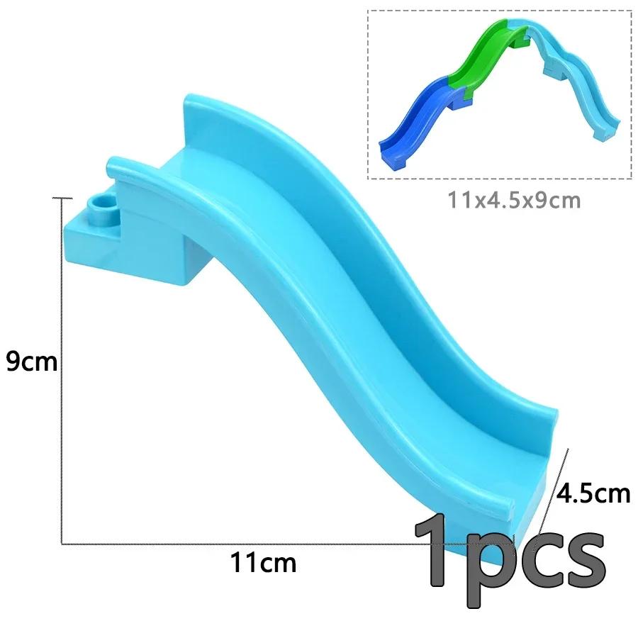 Store byggeklosser Slide Swing Seesaw Park Lekeplass Series Large Pillar Murstein Barn Barn Pedagogisk Leke Kompatibel Duploe