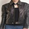 NOORA Women's Black Lambskin Leather Cropped Hot Jacket, Biker Modern Stylesh Classic Leather Jacket, Party Wear Studed Jacket