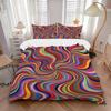 3pcs Psychedelic Waves Bedding Set, Includes 1 Comforter + 2 Pillowcases, Without Pillow Inserts, Soft Comfortable, Lightweight Breathable,