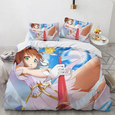 Anime Cardcaptor Sakura Bedding Set Boys Girls Twin Queen Size Duvet Cover Pillowcase Bed Kids Adult Fashion Home Textileextile