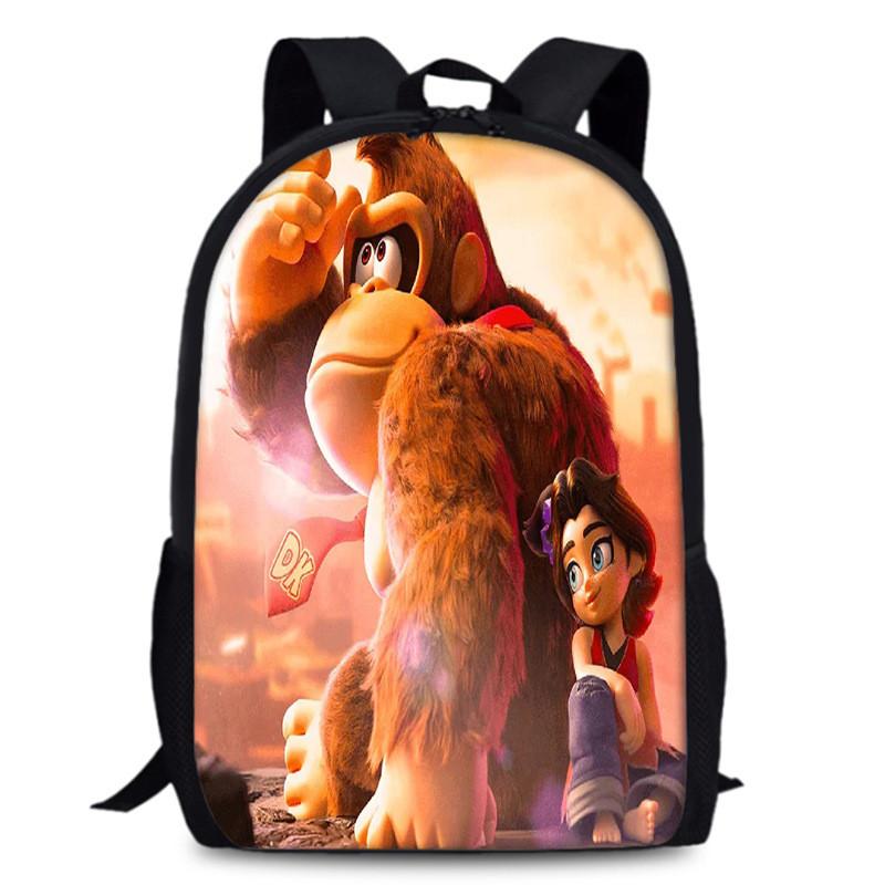 Donkey Kong Bananza Childrens School Backpack With Oxford Fabric For Kids Education