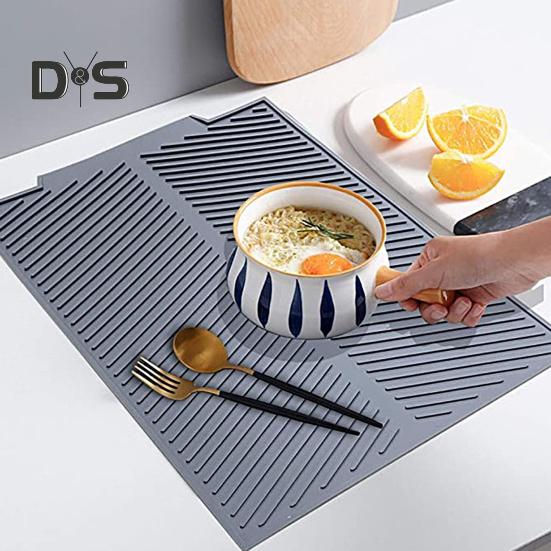 Food Grade Dish Drying Mat Wear Resistant Silicone All Purpose